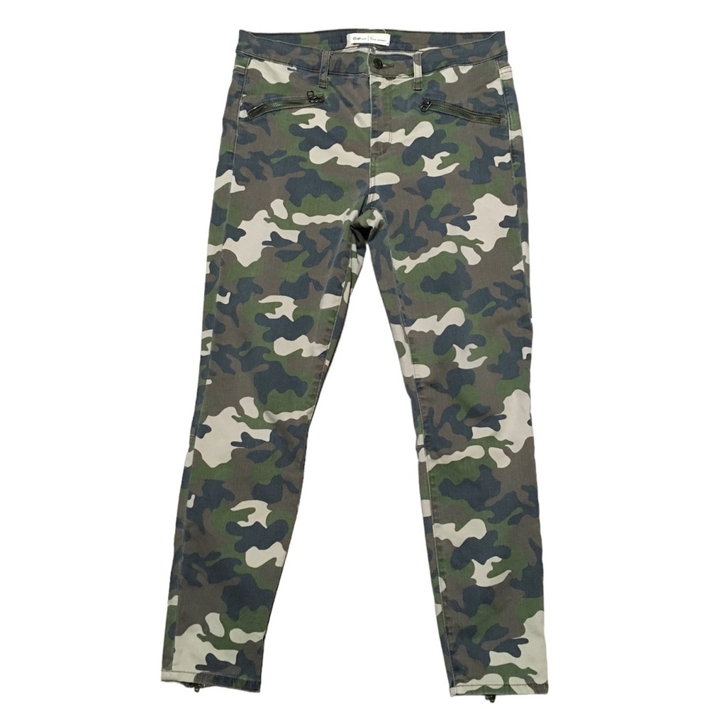 Gap True Skinny Camouflage Pant Womens 31 Camo Bottoms Back Zipper Skinny Leg